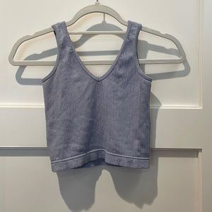 SOLD Blue Ribbed Crop Top